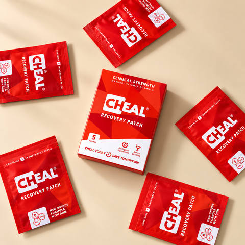 CHEAL hangover recovery patches, 5-pack box among individually wrapped patches